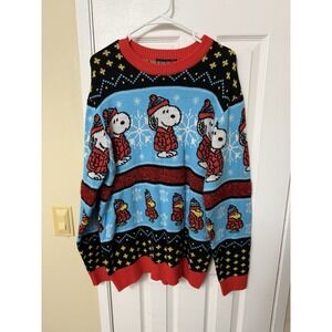 PEANUTS Snoopy And Woodstock Christmas Sweater Women's Size Large